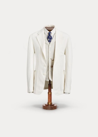 Cazadoras Ralph Lauren Hombre Blancos - Linen - ONVBQ3615